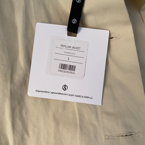 Large Agnes & Dora peplum jacket NWOT - Picture 5 of 5